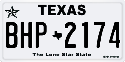 TX license plate BHP2174