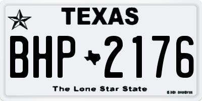 TX license plate BHP2176