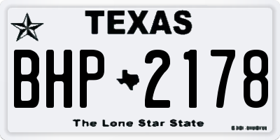 TX license plate BHP2178