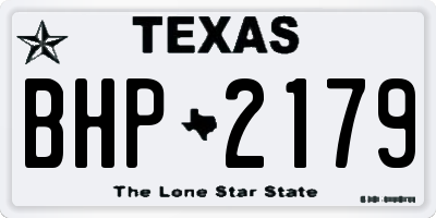 TX license plate BHP2179