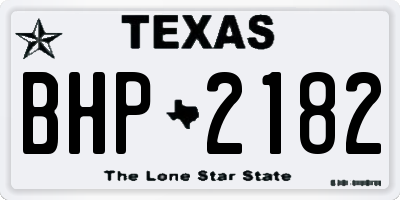 TX license plate BHP2182