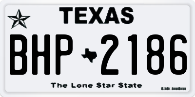TX license plate BHP2186