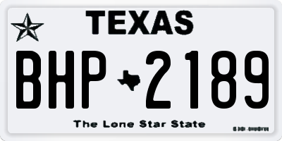 TX license plate BHP2189