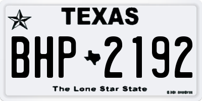 TX license plate BHP2192