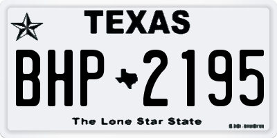 TX license plate BHP2195