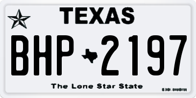 TX license plate BHP2197