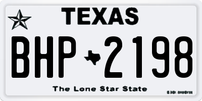 TX license plate BHP2198