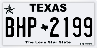TX license plate BHP2199