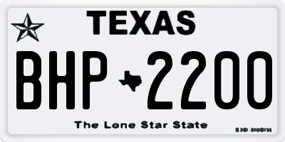 TX license plate BHP2200