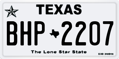 TX license plate BHP2207