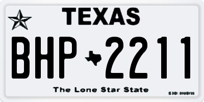 TX license plate BHP2211