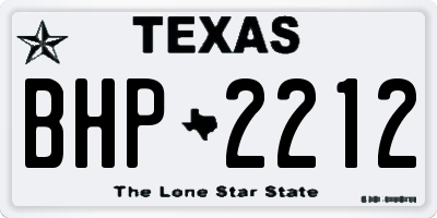 TX license plate BHP2212