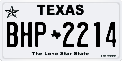 TX license plate BHP2214