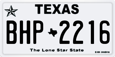 TX license plate BHP2216