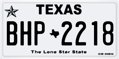 TX license plate BHP2218