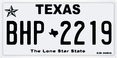 TX license plate BHP2219