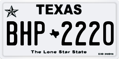 TX license plate BHP2220