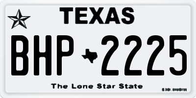 TX license plate BHP2225