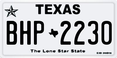 TX license plate BHP2230