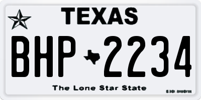 TX license plate BHP2234