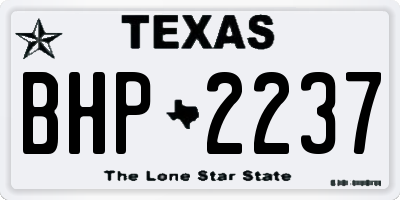 TX license plate BHP2237