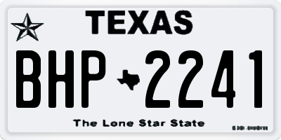 TX license plate BHP2241