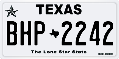 TX license plate BHP2242