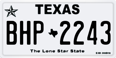 TX license plate BHP2243
