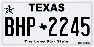 TX license plate BHP2245