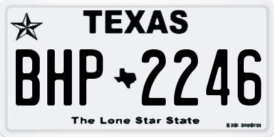 TX license plate BHP2246