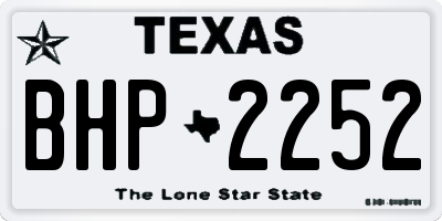 TX license plate BHP2252