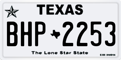 TX license plate BHP2253