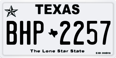 TX license plate BHP2257