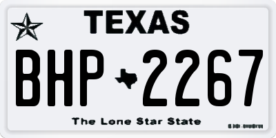 TX license plate BHP2267