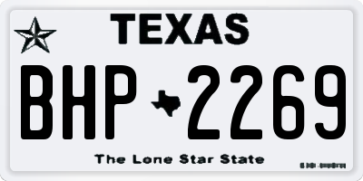 TX license plate BHP2269