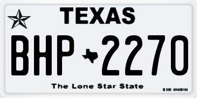 TX license plate BHP2270