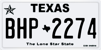 TX license plate BHP2274