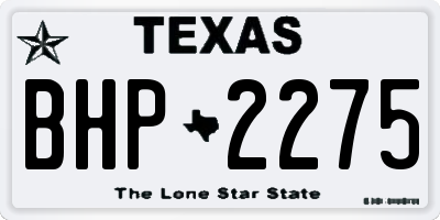 TX license plate BHP2275