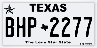 TX license plate BHP2277