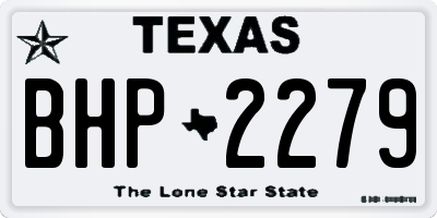 TX license plate BHP2279