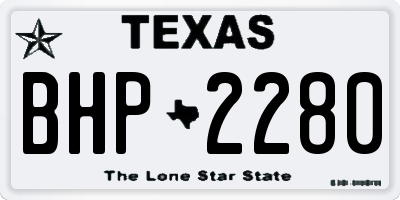 TX license plate BHP2280