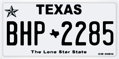 TX license plate BHP2285