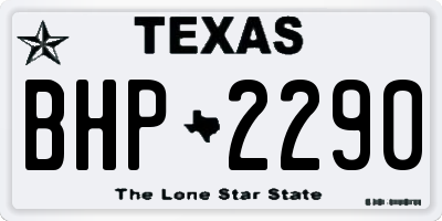 TX license plate BHP2290