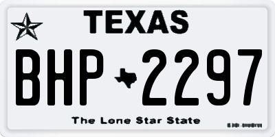 TX license plate BHP2297