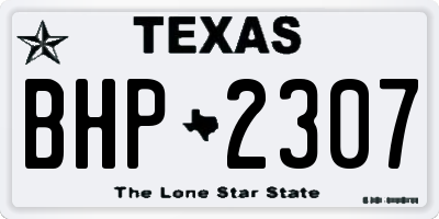 TX license plate BHP2307