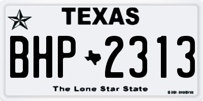 TX license plate BHP2313