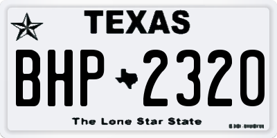 TX license plate BHP2320