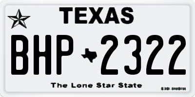 TX license plate BHP2322