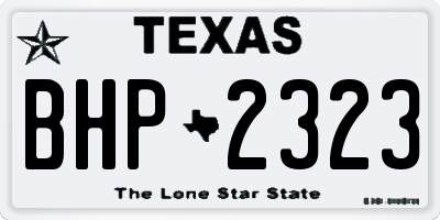 TX license plate BHP2323