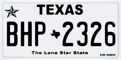 TX license plate BHP2326